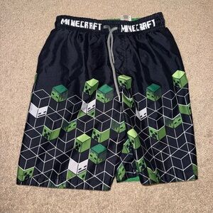 Minecraft Black and Green Shorts